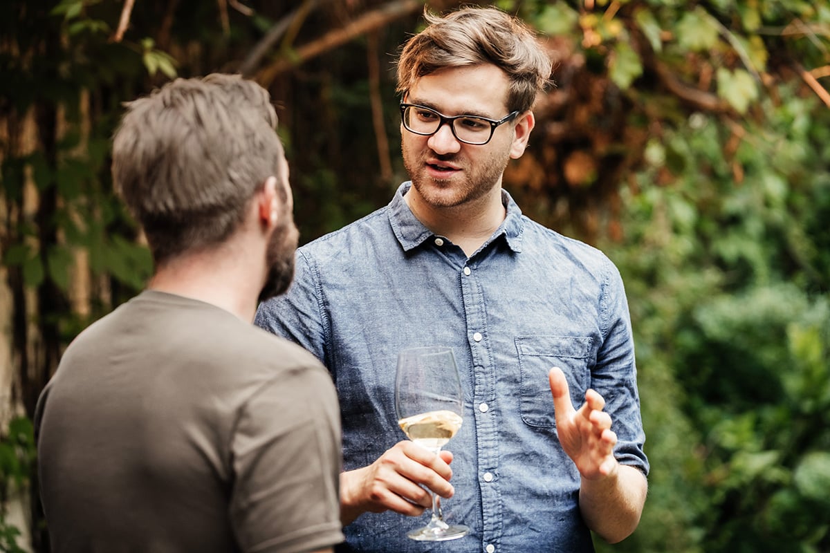 Man at garden party