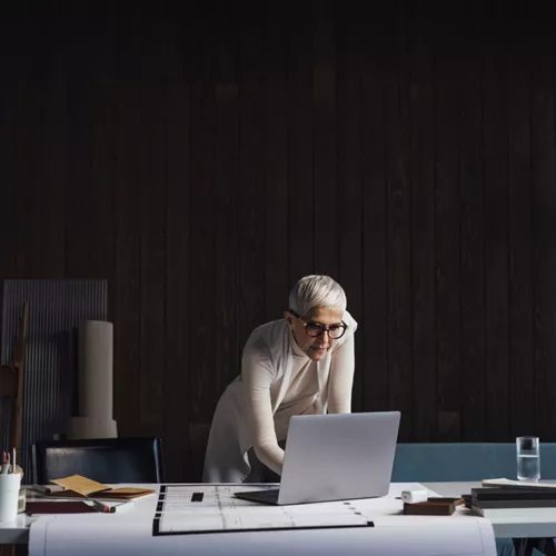 Woman working in her office