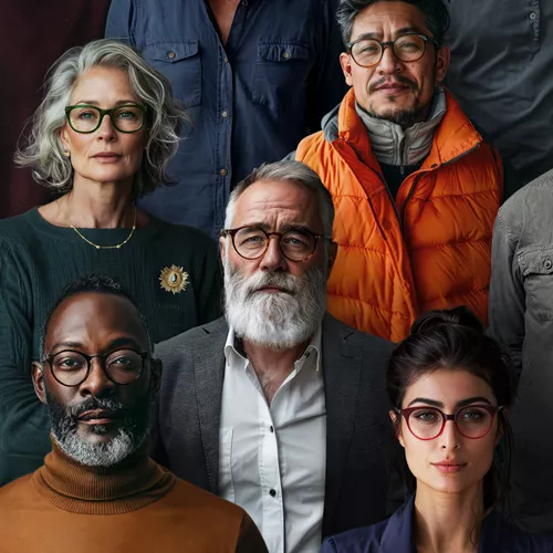 Diverse groep mensen die een bril dragen