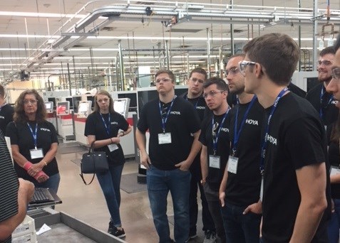 Students getting a tour of lab