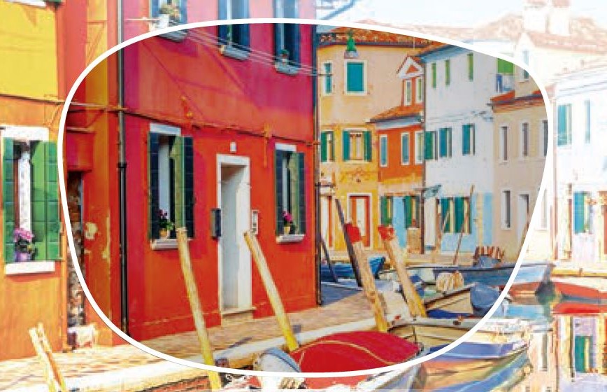 Image seen through eyeveil lens