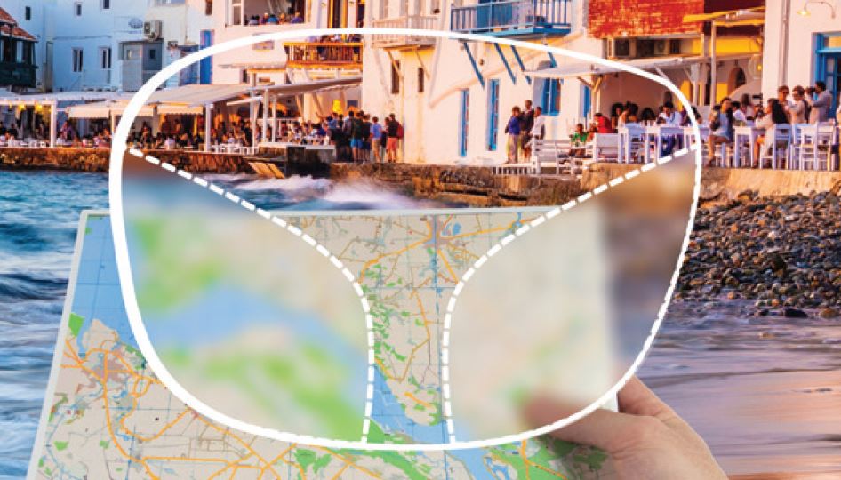 View of map through standard PAL lens