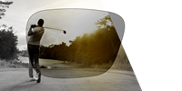 Golfer behind polarised lens