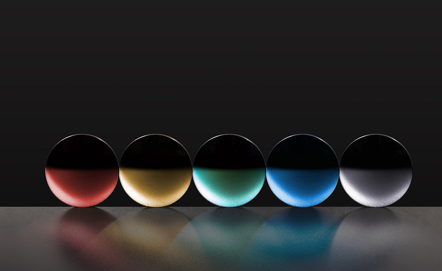 Various eyeglass tints in different colours